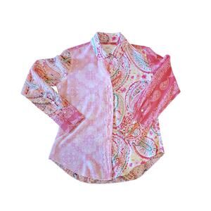 Cino Mixed Media Paisley Patchwork Button-Down – XS